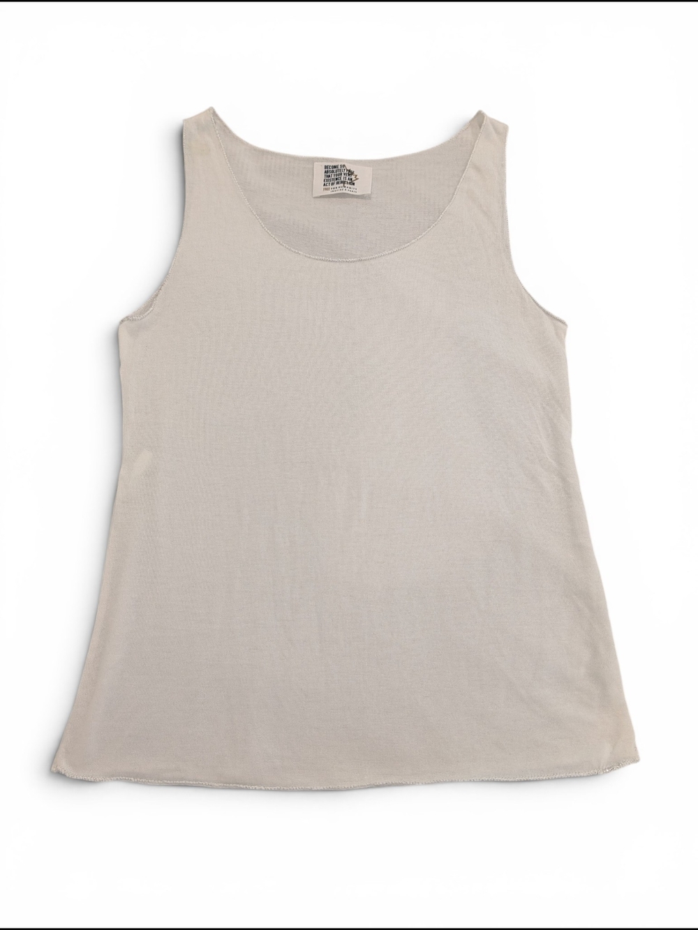 Free For Humanity Classic Women's Scoop Neck Tank Top White Metallic Thread Trim